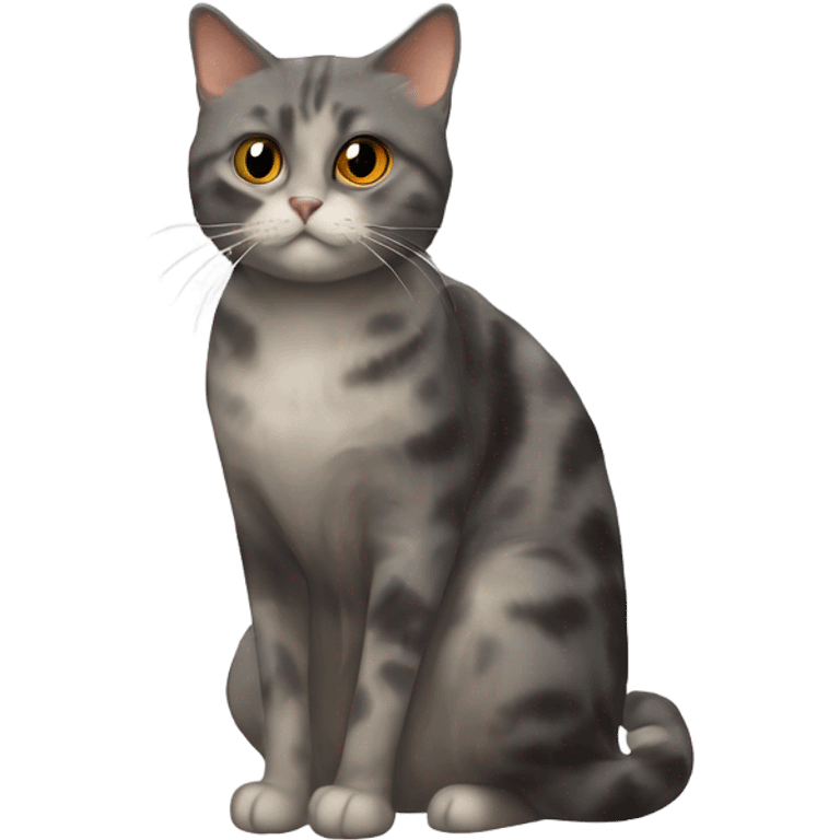 short hair tortoiseshell cat with a long hair grey cat ￼ emoji