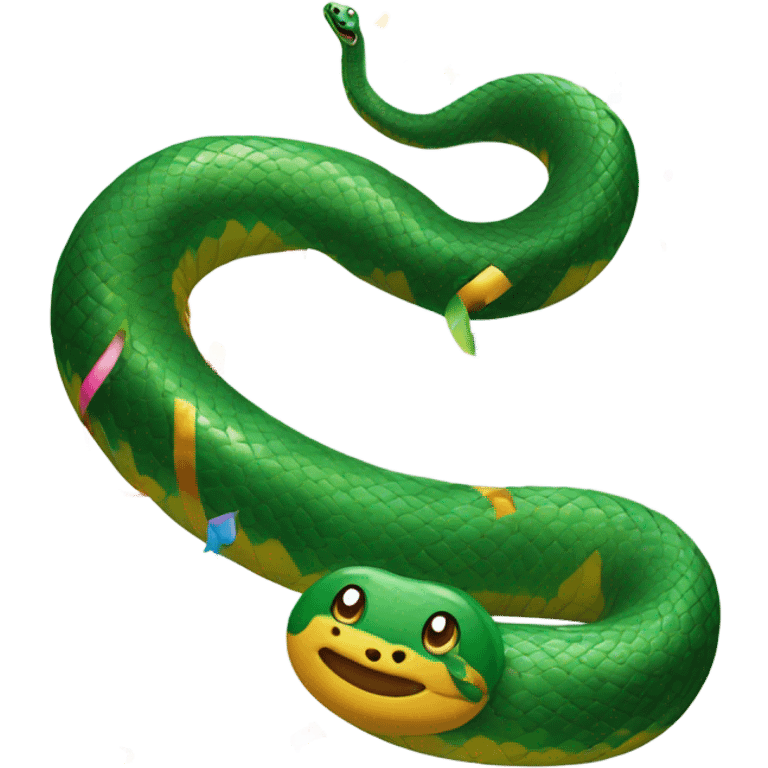 Snake with happy new year dance  emoji