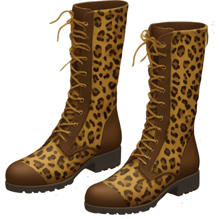 leopard brown boots emoji