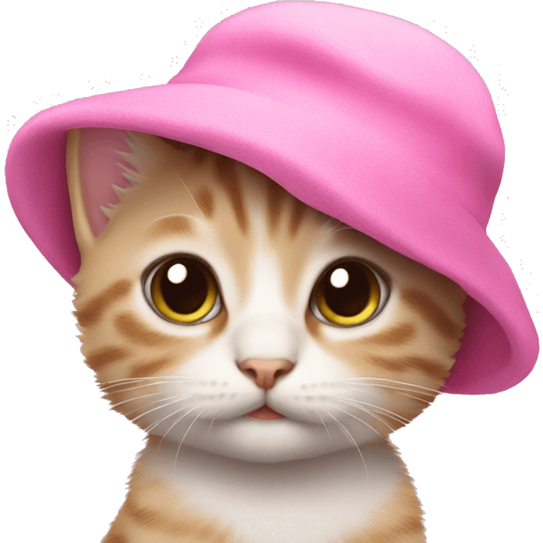 kitten with a pink hat emoji