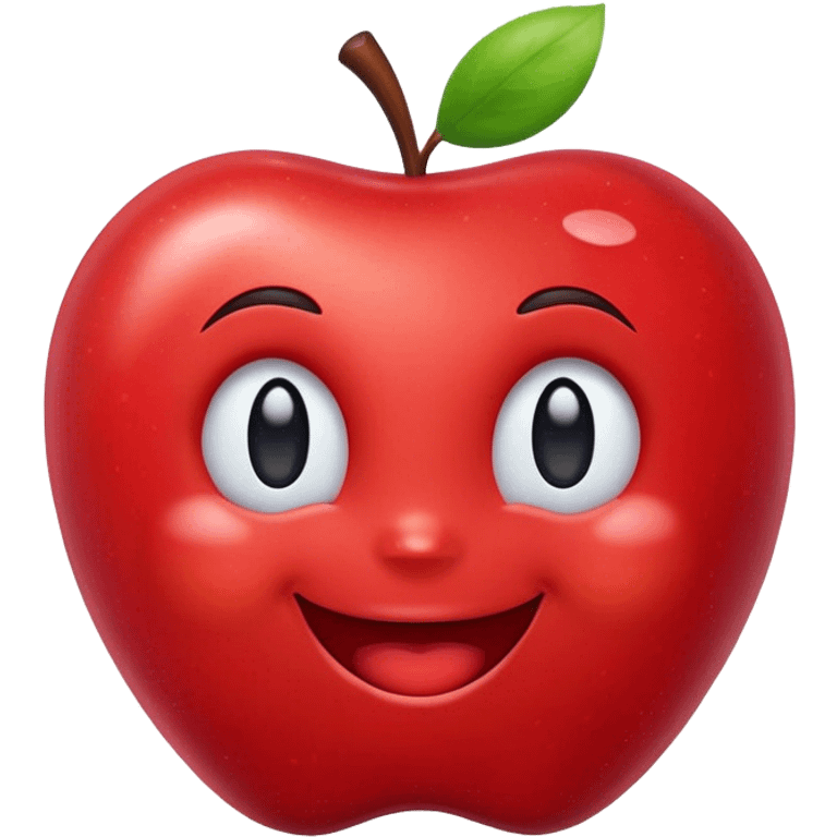 apple with face emoji