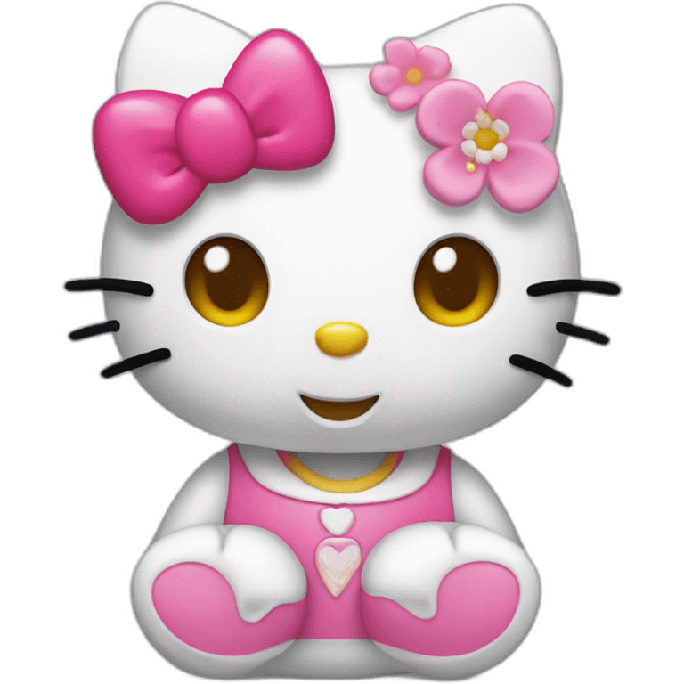 Hello kitty qui fait un cœur  emoji