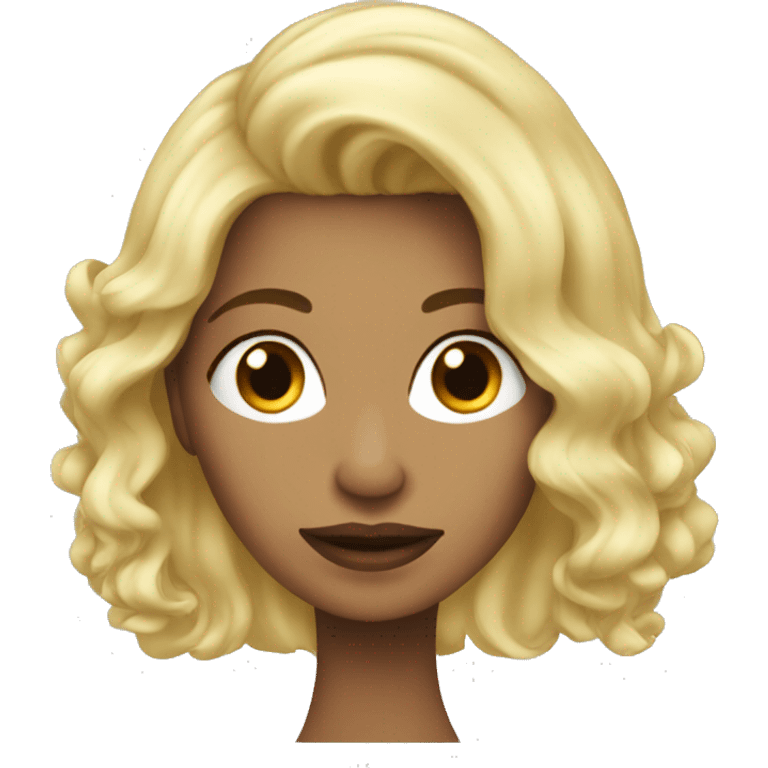 Femme blonde cheveux longs choquée emoji