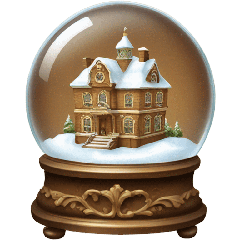 vintage brown rococo snow globe emoji