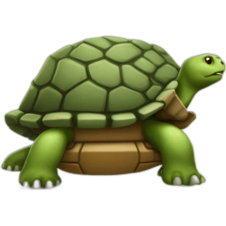 turtle with cannon as body and the head is the cannonball emoji