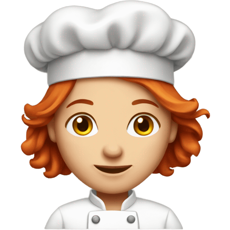 red haired female chef emoji