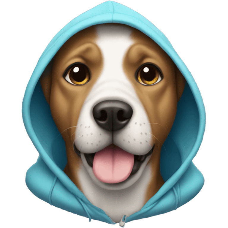 Dog wearing hoodie emoji