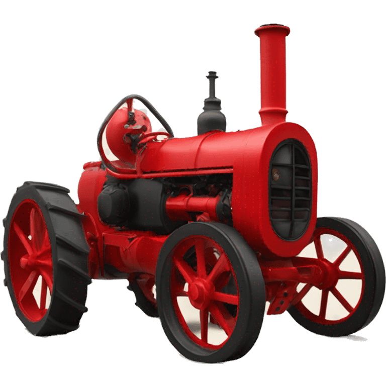 Red steam tractor without a roof emoji