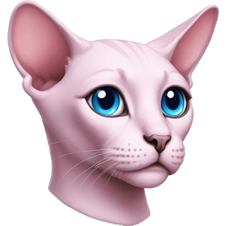 Pink-sphinx-kitty-blue eyes  emoji