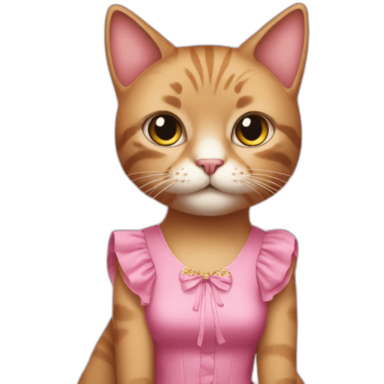 cat in pink dress emoji