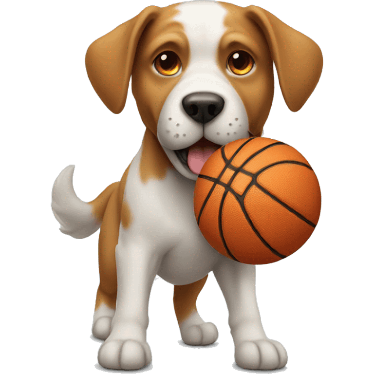 Dog playing basketball  emoji