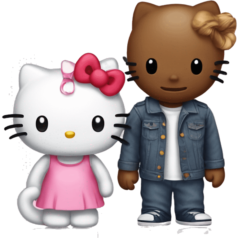 hello kitty with her boyfriend kitty emoji