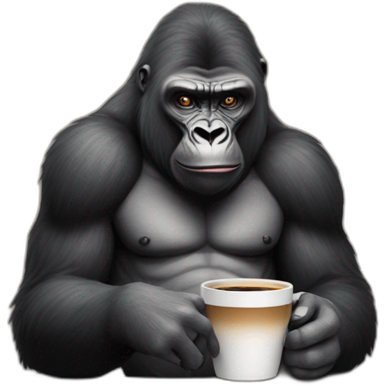 Gorilla with coffee  emoji