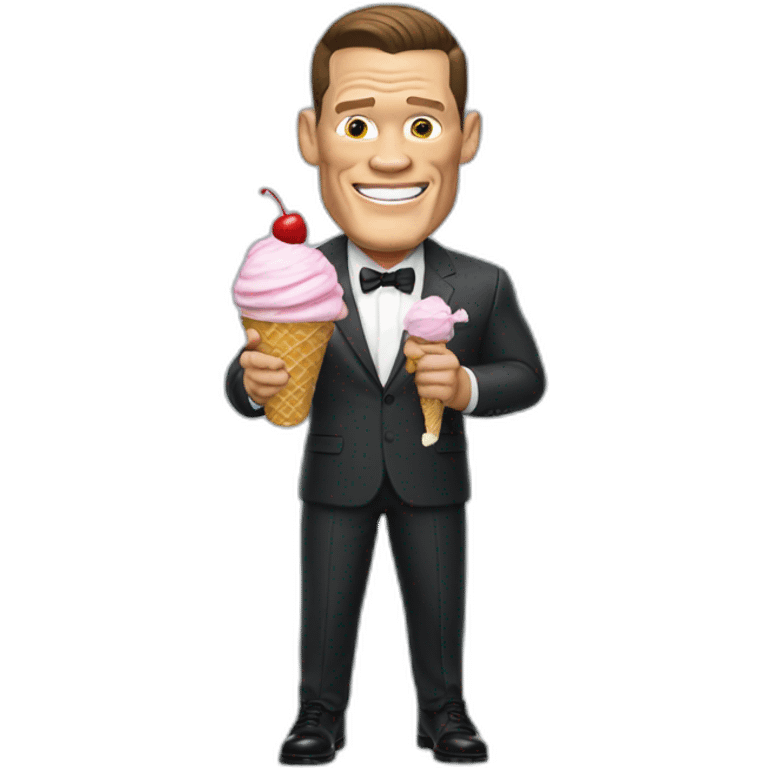 John Cena holding ice cream wearing a suit full body emoji