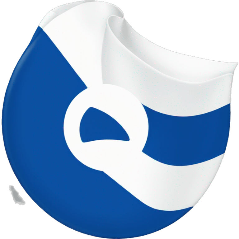 A blue flag with one White circle in center, on the circle ONE lightbolt  emoji