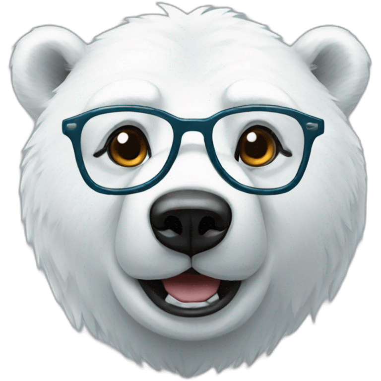 Polar bear with glasses emoji