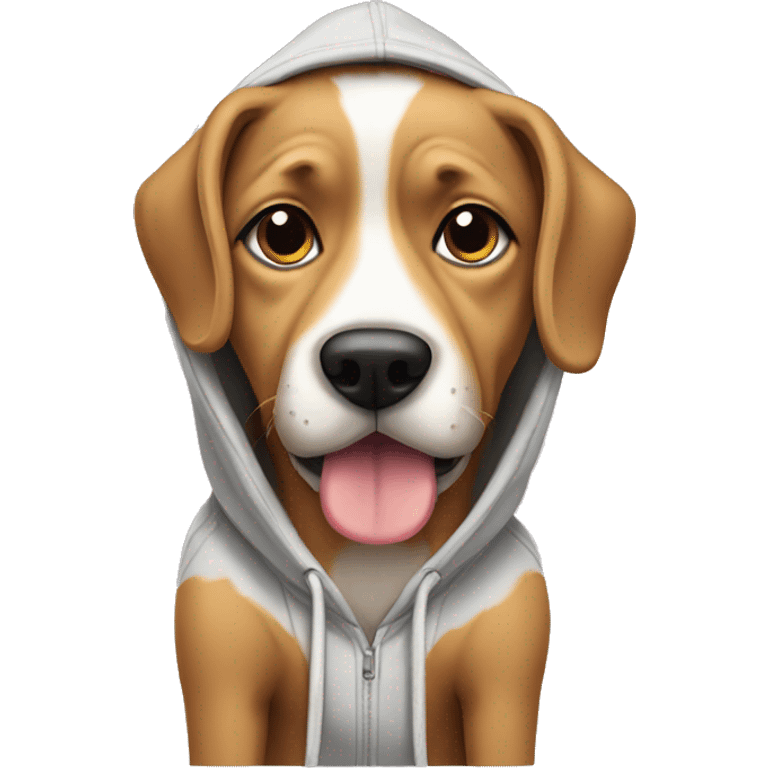 Dog wering hoodie emoji