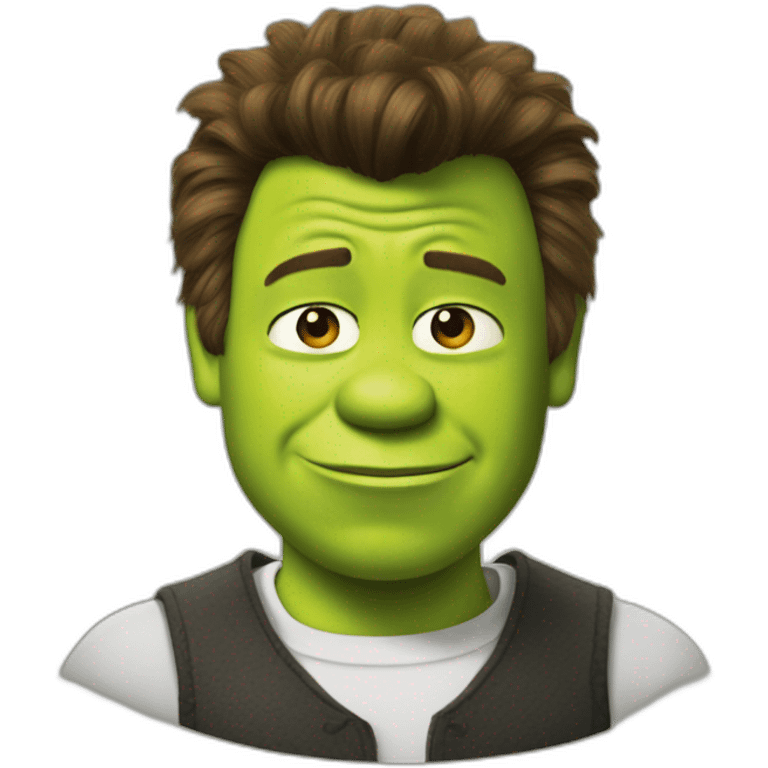 Shrek as rick astley emoji