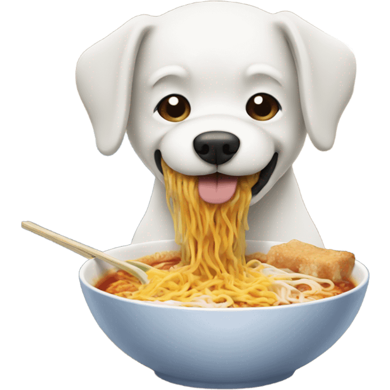 dog eating ramen emoji