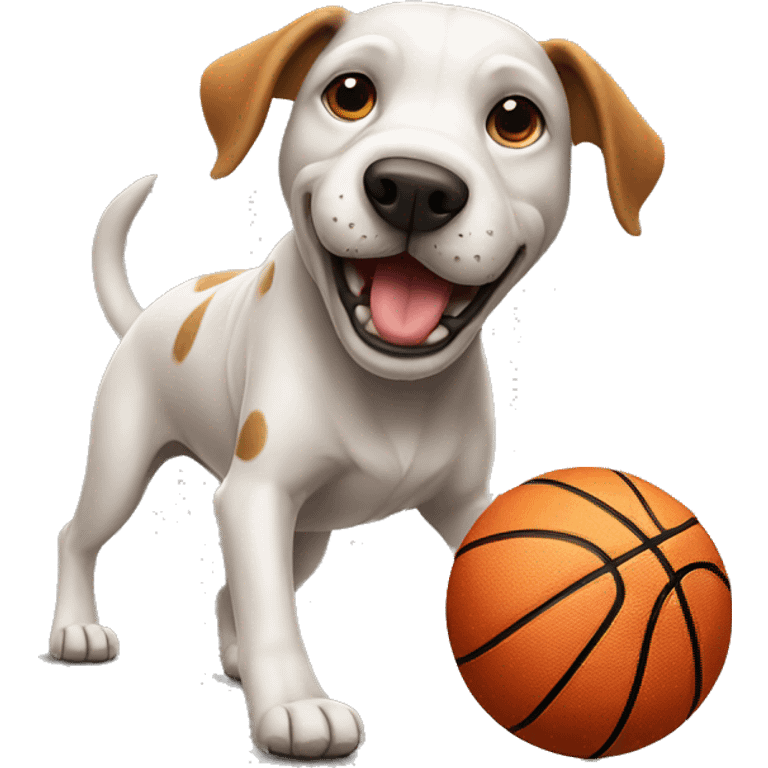 Dog playing basketball  emoji