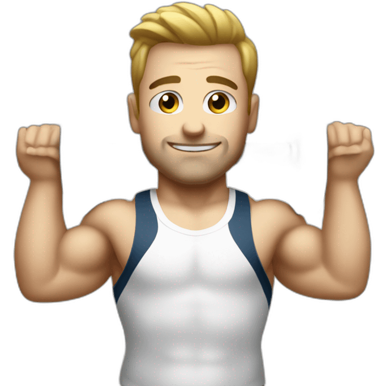 White Weightlifter with a barebell emoji