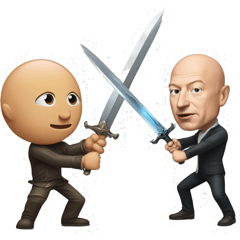 jeff bezos sword fighting elon musk emoji