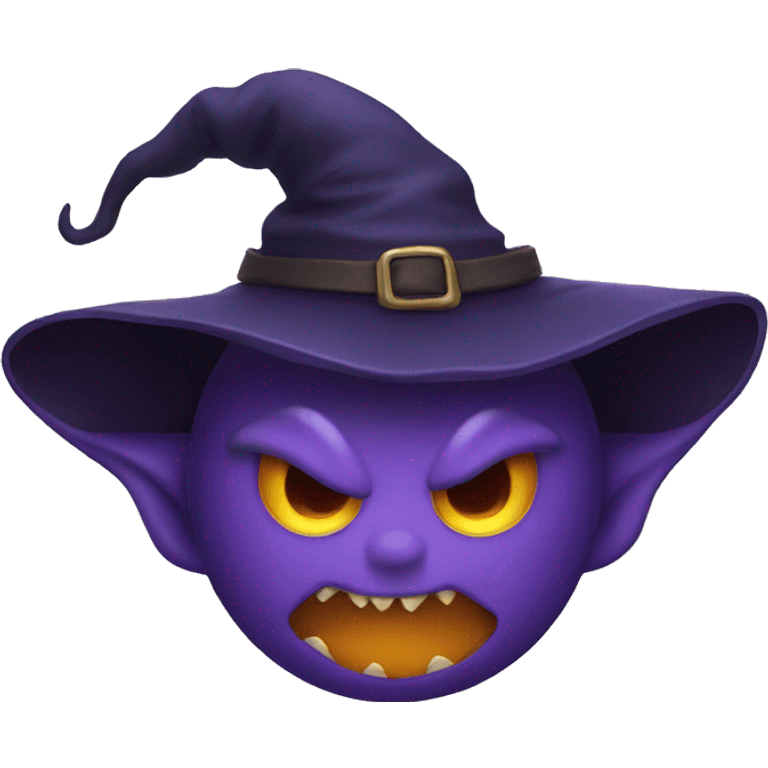 demon wearing witch hat emoji