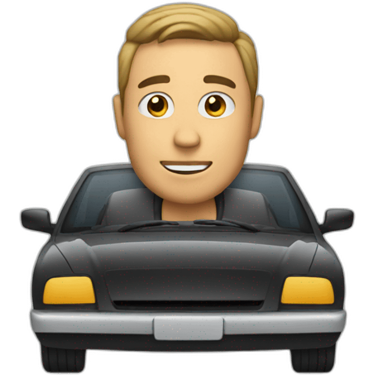 man in a car emoji