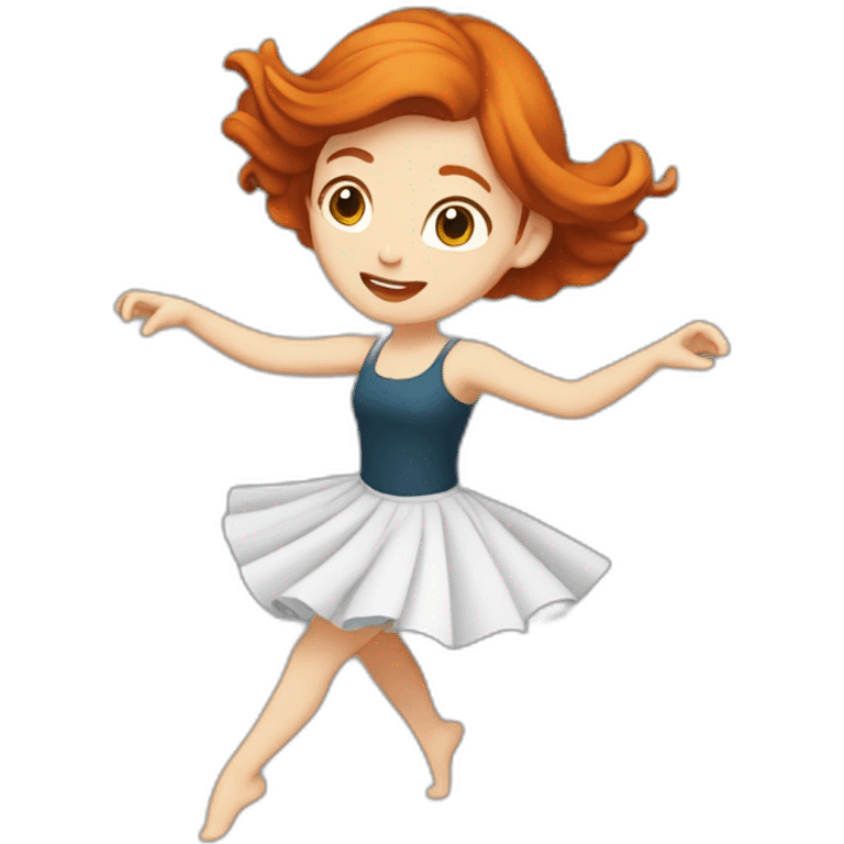 Fille rousse qui danse emoji