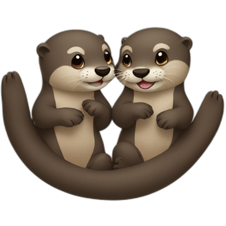 Two otter loves each other emoji