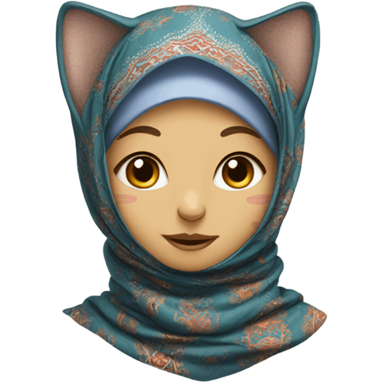 Muslim cat in hijab emoji