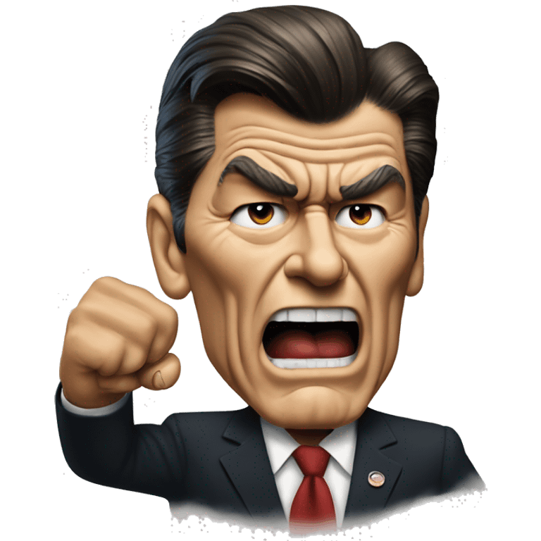 Ronald Reagan angry shows his fist emoji