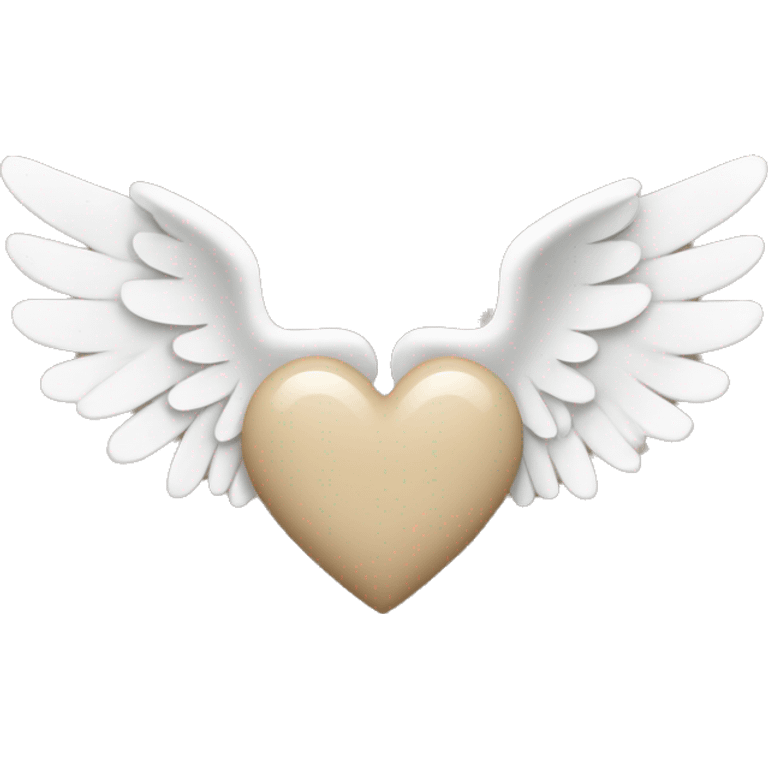 beige heart with white angel wings emoji