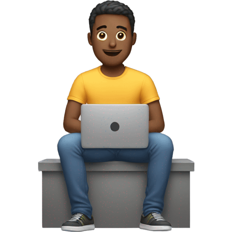 guy sitting in front of a laptop emoji