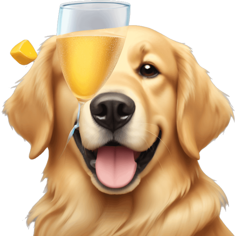 golden retriever drinking booba emoji