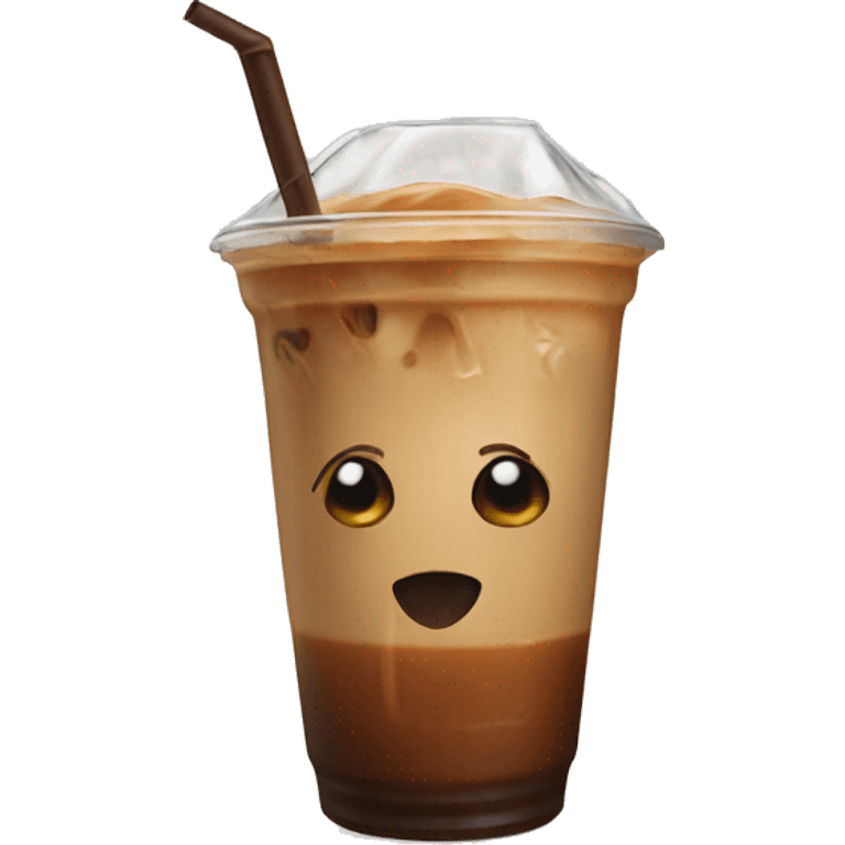 iced coffee with beige straw emoji