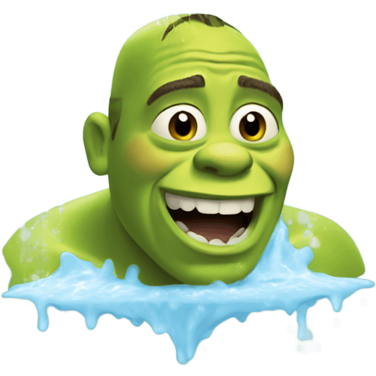 Shrek taking a shower emoji