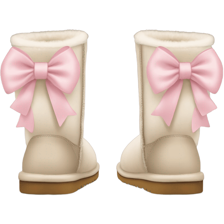 Aesthetic uggs with light pink bows emoji