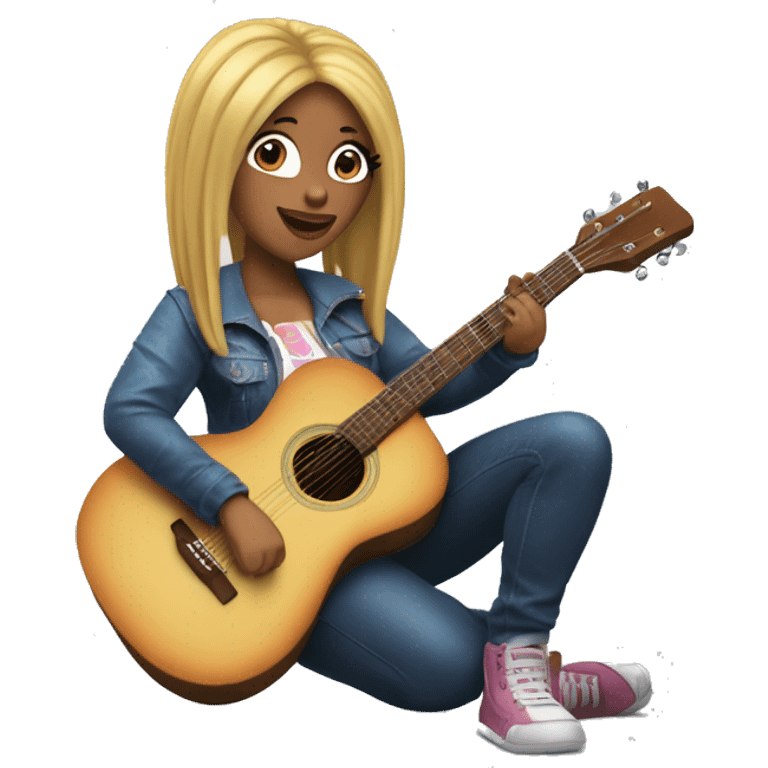 Cardi b avec une guitare  emoji