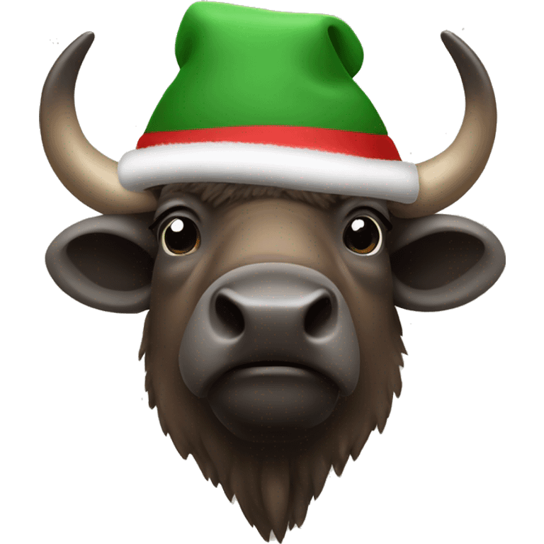 Bison avec un bonnet de Noël  emoji