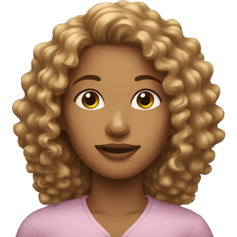 Women with curly long hair emoji