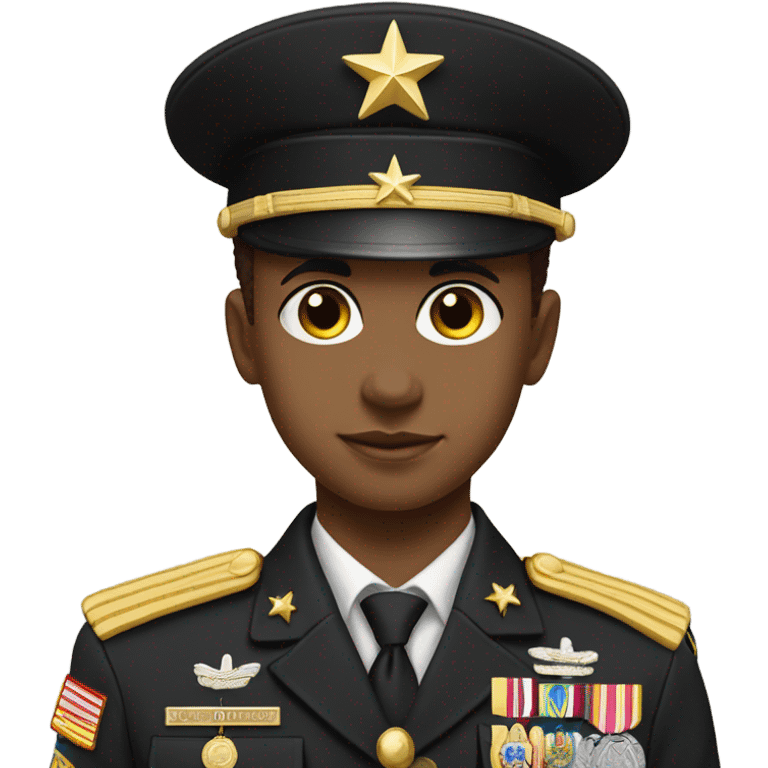 Young light skin four star general  emoji