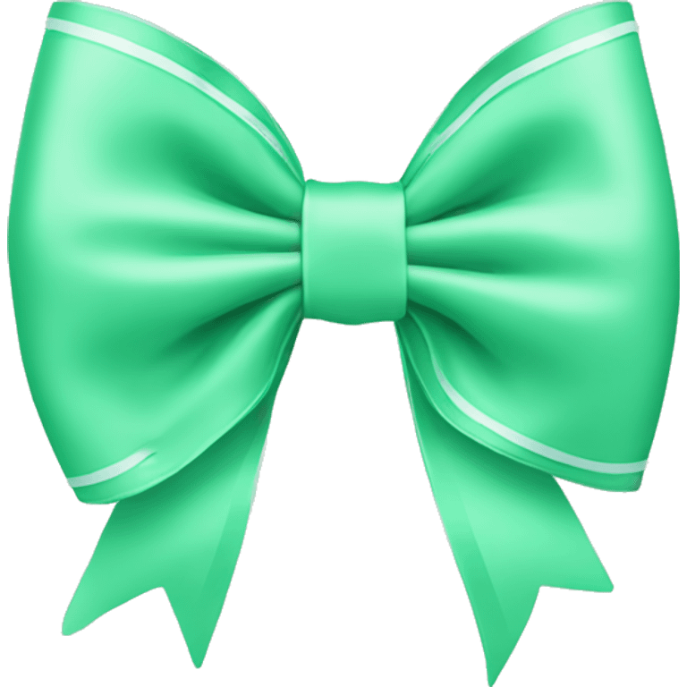 Mint green bow on mint green bow emoji