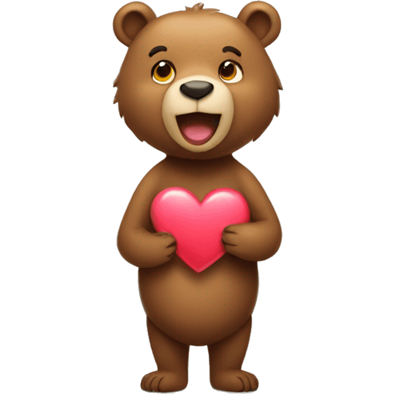 Bear holding a heart emoji