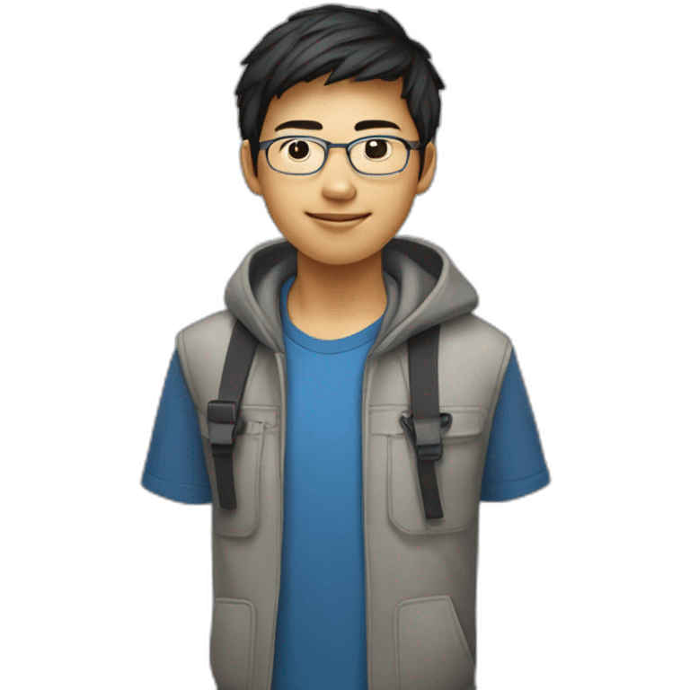 asian teen computer science major intern as software engineer in a cool tech startup emoji