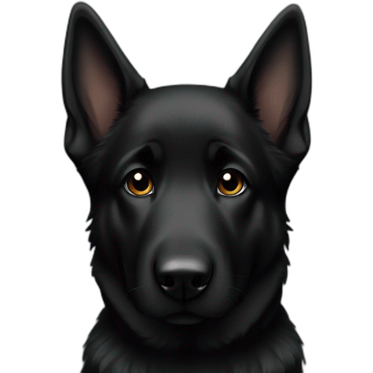 Black German shepherd crying  emoji