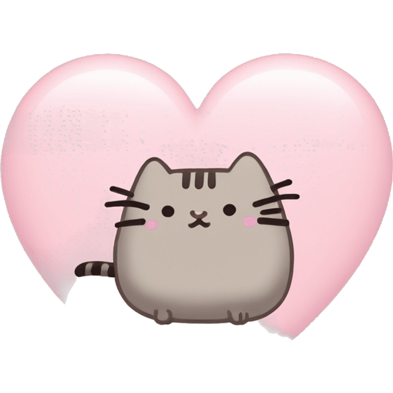 pusheen light pink heart emoji