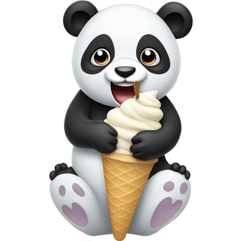 Panda eating ice cream emoji