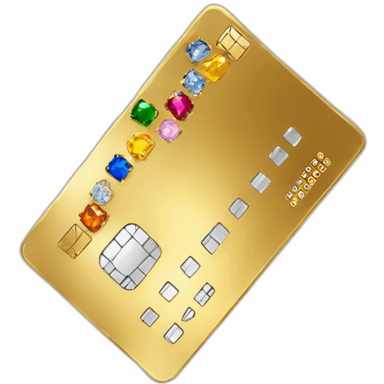 gold credit card with gems emoji