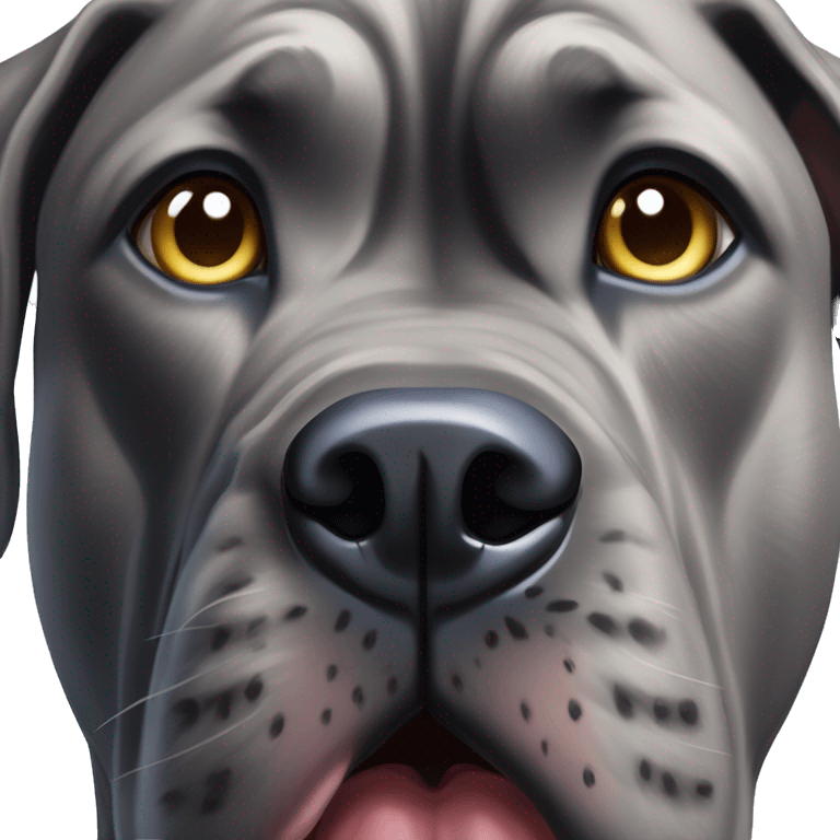 Blue brindle cane corso with open mouth emoji